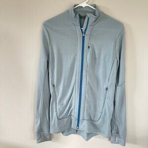 Icebreaker Blue Merino Wool Full Zip Jacket (Womens M)